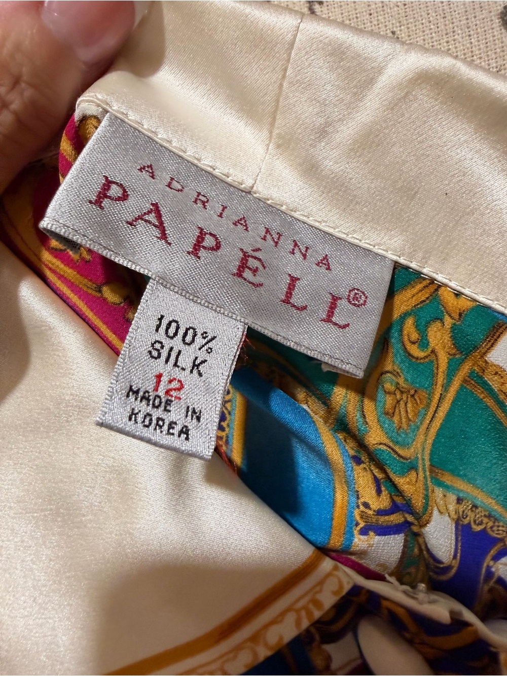 NWT Adrianna Papell 100% Hand-Loomed Silk Blouse - Picture 4 of 6